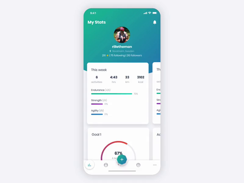 MoveStreak - Tab Navigation by Richard Wålander on Dribbble