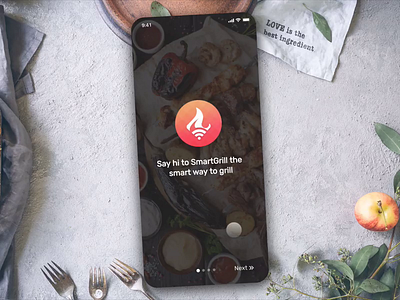 SmartGrill - Welcome Tour Animation animated animation app design food app grill app ios micro interaction onboarding onboarding screen onboarding screens onboarding ui page transition pagination swipe swiping ui welcome welcome screen welcome tour