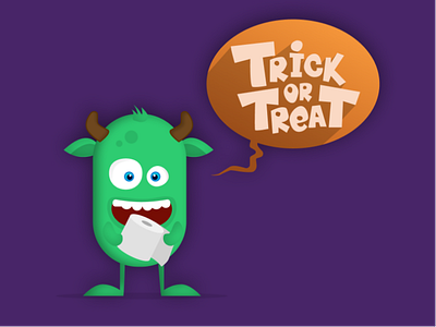 Trick or Treat Monster - Halloween Illustration