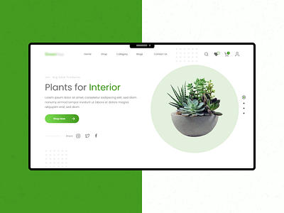 Plant Shop Homepage Design design ecommerce green minimal plant shop typography ui web website