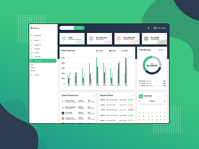 Dashboard UI Design clean design flat typography ui