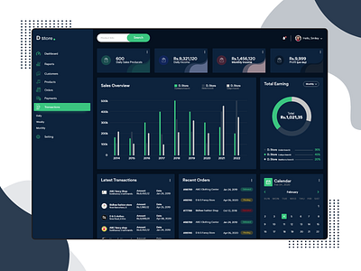 Dashboard  UI DarkTheme