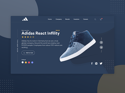 Adidas Website UI Design branding clean design flat icon logo typography ui web website