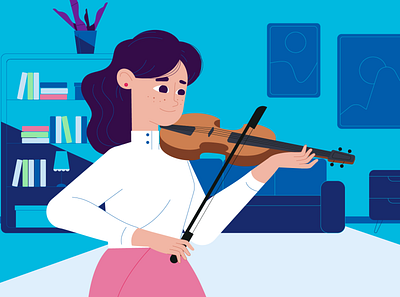 Violin girl character character design classical girl illustration music orchestra people violin women