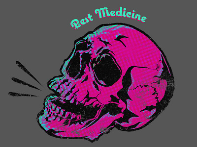 Best Medicine 80s adobe apparel graphics design digital distressed graphic design illustration illustrator logo retro secret fortress sketch typography vector