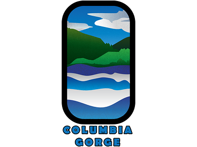 Columbia Gorge columbia gorge design illo illustration nature illustration oregon sticker design t shirt design