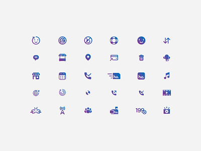 Ho – Iconography brand branding gradient iconography identity illustration mobile operator sim telco vodafone