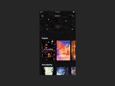 Cinear — Movies near you animation app art direction black cinema clean layout movies movies app typography ui
