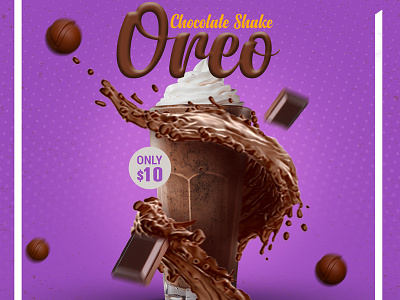 Oreo Chocolate Shake chocolate chocolate ball chocolate bar chocolate splash cretive design shake