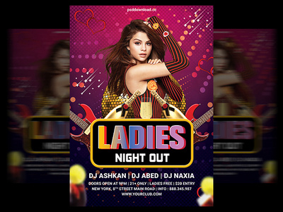 Ladies Night Out Flyer Psd Template couple night out ladies night out love music party flyer love party flyer valentine flyer