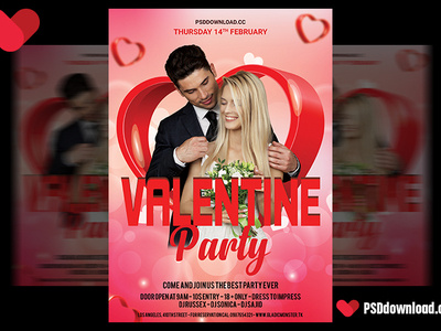 Valentine Day Flyer Psd Template Cover