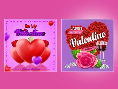 Valentine Social Media Psd Template Set Cover
