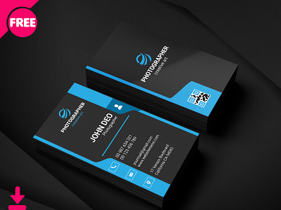 Free Simple Graphic Desinger Business Card Psd Template Cover