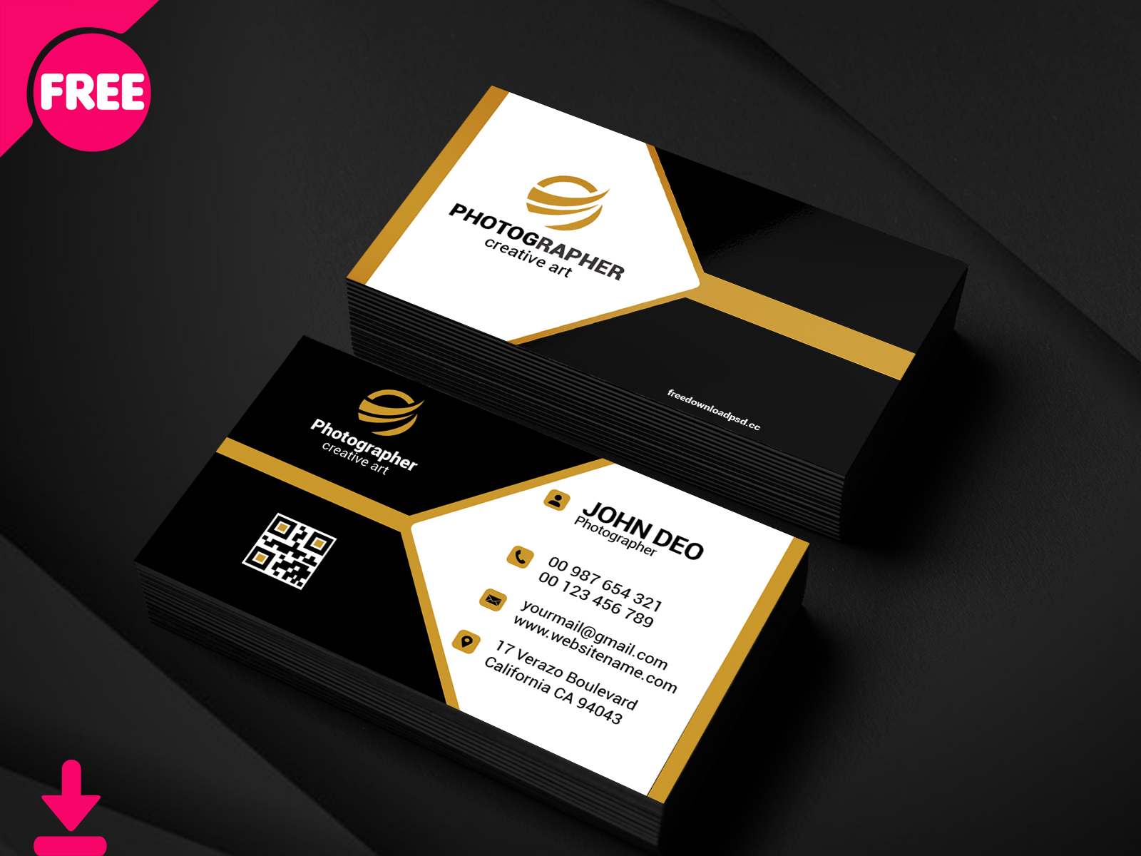 Free Sample Photography Business Card Psd Template Cover by Sheikh Intended For Psd Visiting Card Templates