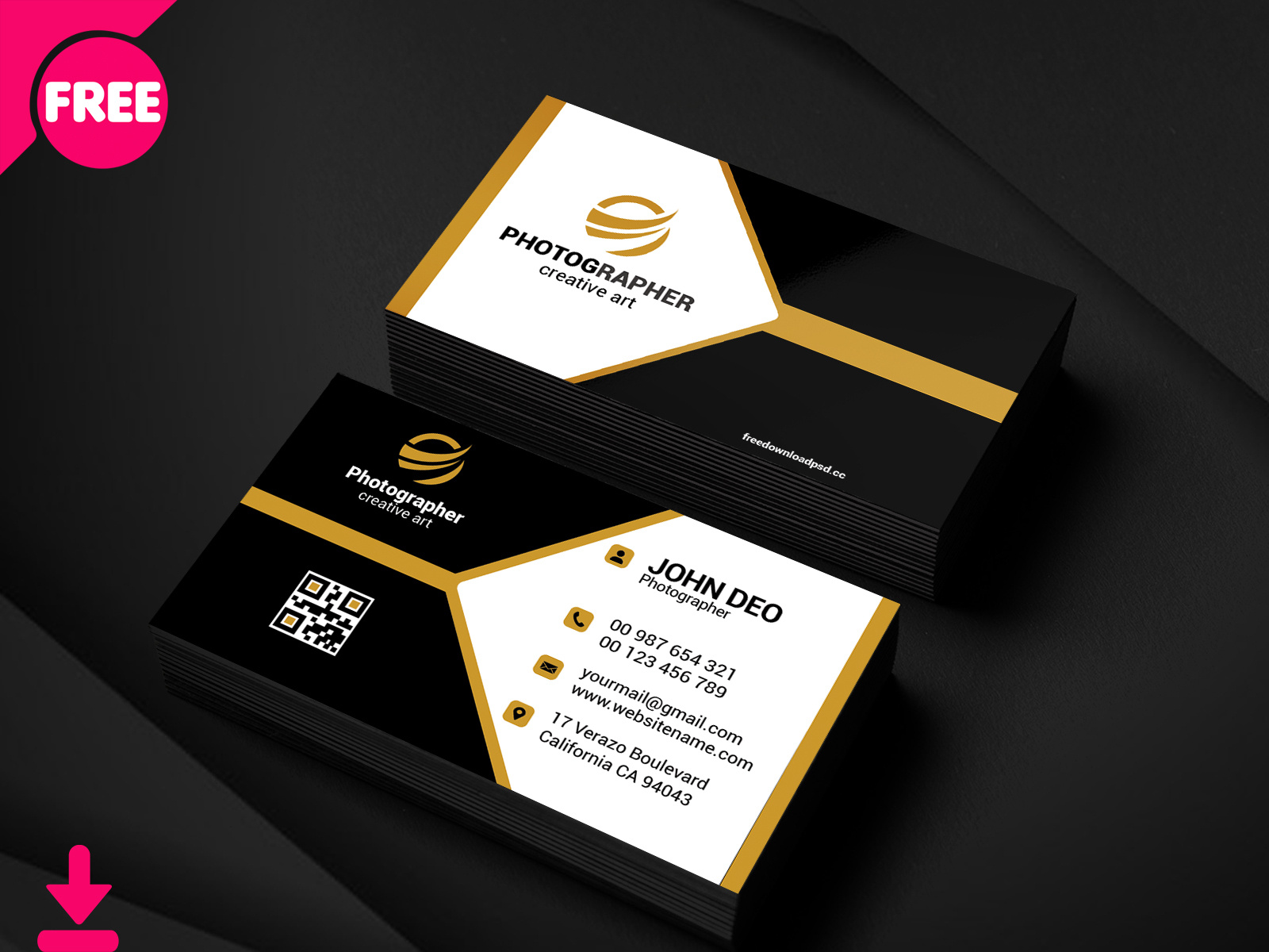 Free Sample Photography Business Card Psd Template Cover by Sheikh