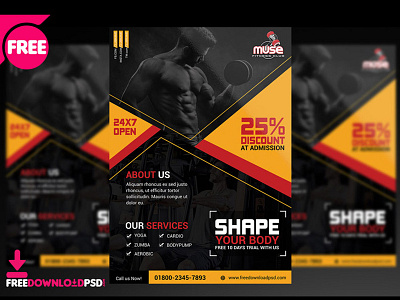 Fitness Flyer PSD Template