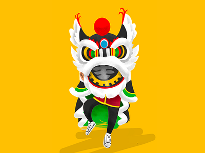 Lion dance illustration