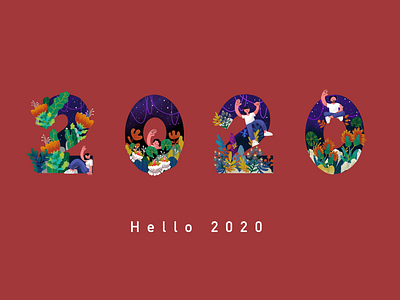 Hello 2020 illustration