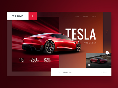 Tesla - Website Concept cars concept orange red tesla ui ux web webdesign