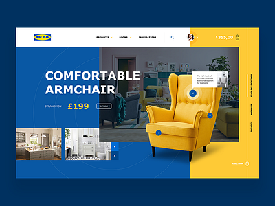 IKEA - Website Concept blue concept home ikea ui ux web webdesign yellow