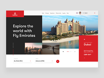Emirates Airline - Website Concept concept emirates fly plane ui ux web webdesign