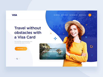 VISA - Website Concept blue concept gradient ui ux visa web webdesign yellow