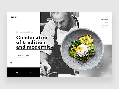 Sunset Restaurant - Website concept food kitchen restaurant sunset ui ux web webdesign