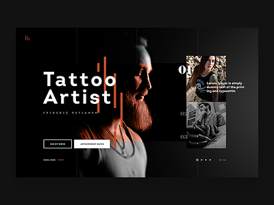 Tatoo Artist - Website Concept artist black minimal tatoo tatoos ui ux ux design webdesign website
