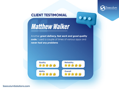 Client Testimonial clientreview clienttestimonial happyclient review saeculumsolution