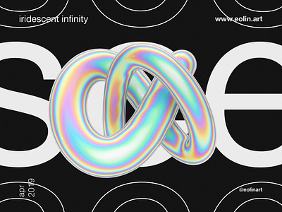 Iridescent Infinity 3d abstract eolinart iridescent modern poster