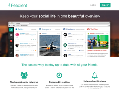 Feedient frontpage