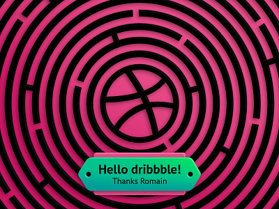 Hello dribbble! debute first shot hello invitation invite labyrinth maze thanks