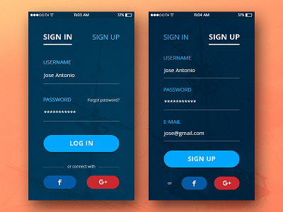 Sign Up | Daily UI #001 app challenge dailyui day001 flat form minimal mobile signin signup ui