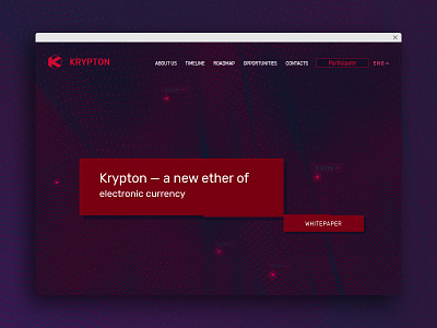 Krypton's header bitcoin blockchain concept cryptocurrency header homepage landing page landingpage purple rdc ui ux