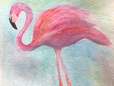 Flamingo watercolor