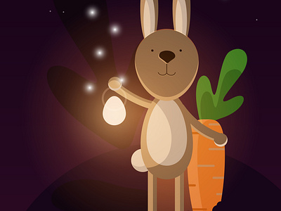 Rabbit flat illustration pretty rabbit vector
