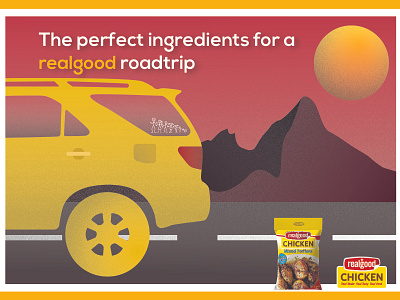 Realgood Moments Sunset Drive advertisement chicken design grainy illustration namibia