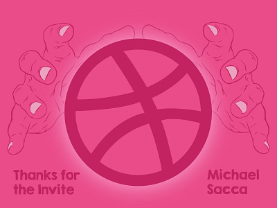 Thank You to Michael Sacca for the Invite adobeillustator dribbbble dribbbleinvite illustration michael sacca new thank you vector