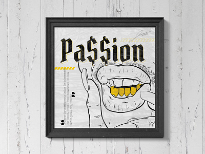 "PA$$ION" adobe art artwork asap rocky black grills illustrator nails wacom yellow