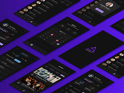 Students App Screens in Dark Mode