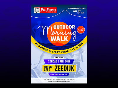 Outdoor Walk brand colorful fitness flyer gym illustration logo morning poster promo work