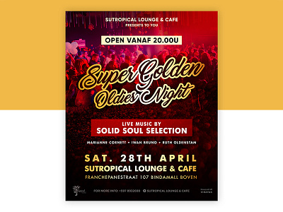 Oldies Night clubs design entertainment gold graphic illustration manipulation poster textures