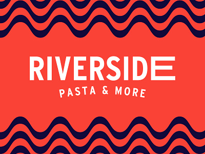 RIVERSIDE PASTA branding classic food illustration lines logo pasta restaurant shop simple typography