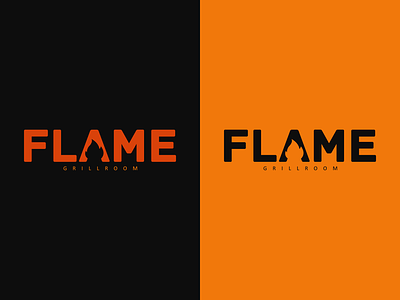 Flame Grillroom branding branding and identity flame food grillroom illustration logo restaurant vector