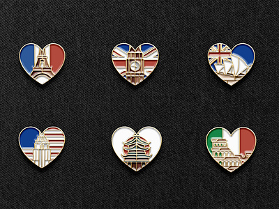 City Flag Pins