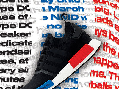 NMD OG adidas black blue boost nmd nmd og nyc postcard poster red sneaker typography