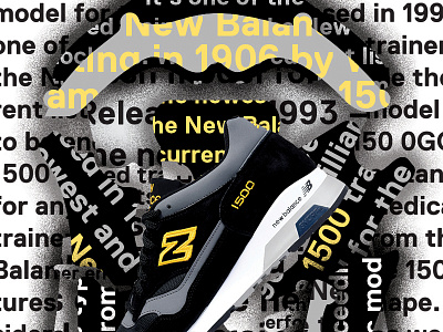 New Balance 1500 1500 black boston encap grey made in england nb new balance poster sneaker typography yellow