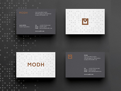 MODH Business Cards architecture branding business cards graphic design home logo modular modular home module monogram stationery