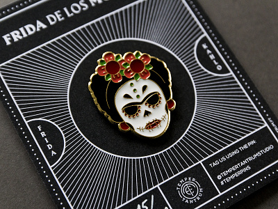 Frida de Los Muertos - Enamel Pin black design enamel enamel pins enamelpin frida frida kahlo icon iconography kahlo lines pins temper tantrum