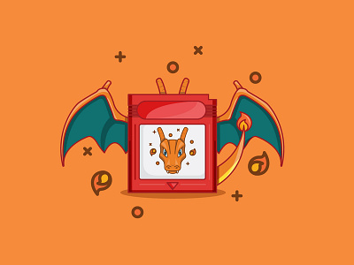 Pokémon Day - Charizard charizard design gameboy icon illustration lines poke pokemon temper tempertantrum vector